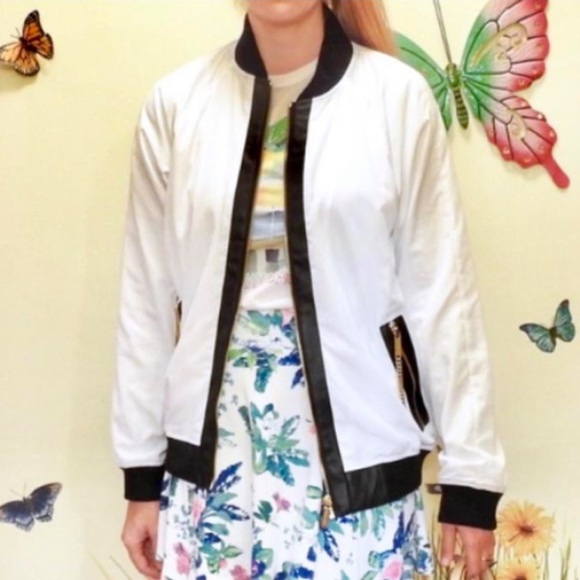 Michael Kors Black & White Bomber Jacket - Picture 11 of 11